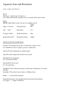 Aqueous Ions And Reactions Worksheet With Answers Printable pdf