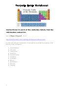 Periodic Table Webquest Worksheet