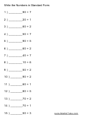 Writing The Numbers In Standard Form Worksheet With Answers