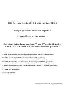 Seventh Grade Staar With The New Teks Worksheet - 2015