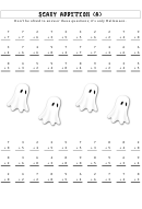 Scary Addition (a) Worksheet With Answers