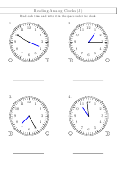 Reading Analog Clocks (j) Worksheet With Answers
