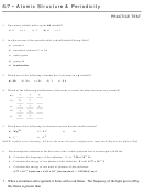 Test 6/7 Atomic Structure & Periodicity With Answers - Mrs. Georgia Rutschilling, Mount Notre Dame High School