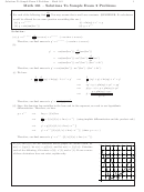 Math 161 - Solutions To Sample Exam 2 Problems Worksheet Printable pdf