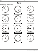 Telling Time On Analog Clock Worksheet With Answers