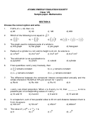 Word Problem Worksheet - Class Viii - Atomic Energy Education Society