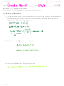 Lagrange Error Bound Worksheet With Answers- Calculus Maximus Ws 9.5