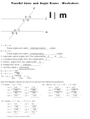 Parallel Lines And Angle Sums Worksheet With Answers - Kathryn Schulte, Northeastern University College Of Engineering