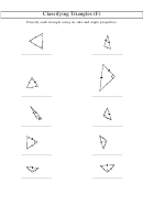 Classifying Triangles (F) Worksheet With Answer Key Printable pdf