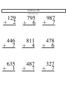 Multiple Digit Addition Worksheet With Answer Key