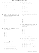 Sat Math Vocabulary Quiz With Answer Key