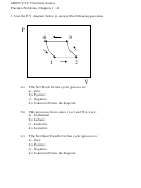 Aren 2110 Thermodynamics Practice Problems, Chapters 1-4 Physics Worksheet