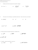Honors Integrated Math 2 Midterm Exam Worksheet Printable pdf