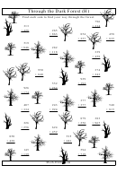 Through The Dark Forest Addition Worksheet With Answer Key