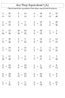 Equivalent Fractions Worksheet With Answer Key