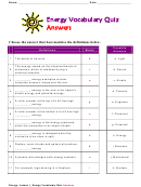 Lesson 1 Energy Vocabulary Worksheet With Answers