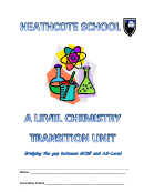 Level Chemistry Transition Unit Worksheet With Answer Key - Healthcote School Printable pdf