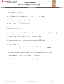 Calculus Worksheet Derivatives Of Algebra Functions (2) - Ming H. Xu, Red River College