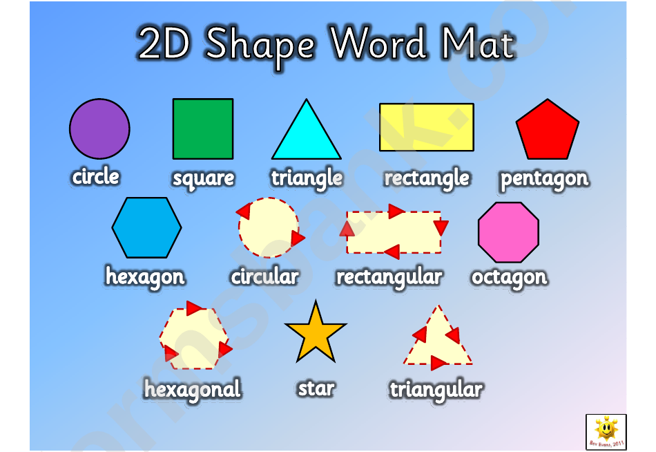 2d Shape Word Mat Template