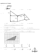 Applications For Triangles Worksheet With Answer Key - Garnet Valley School District Printable pdf