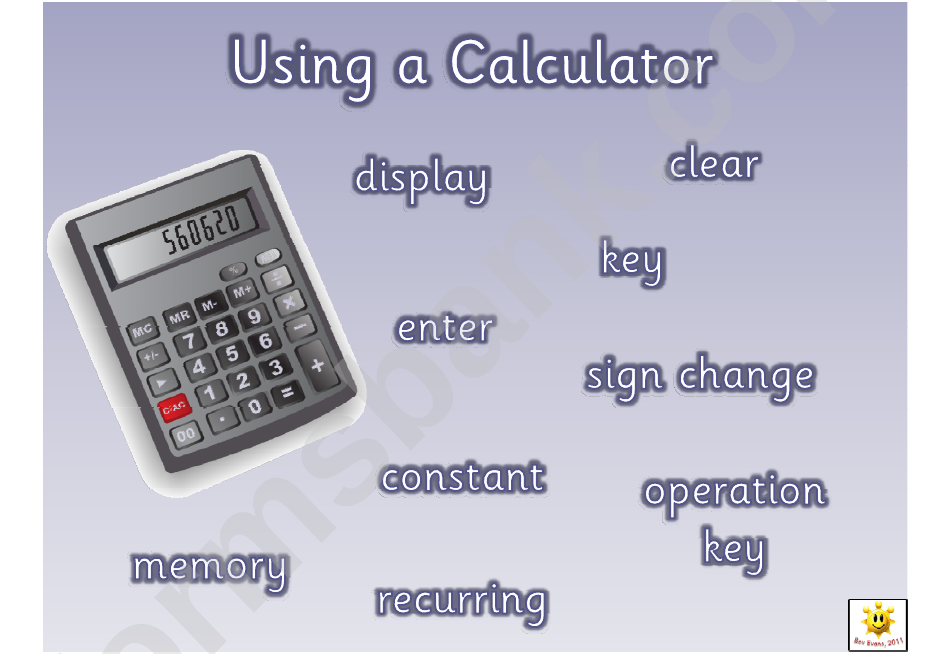 Using A Calculator Word Mat Template