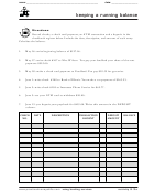 Running Balance Using Banking Services Worksheet With Answer Key