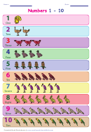 Animal Counting Numbers 1-10
