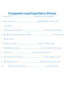 Comparative And Superlative Pretest Worksheet With Answers