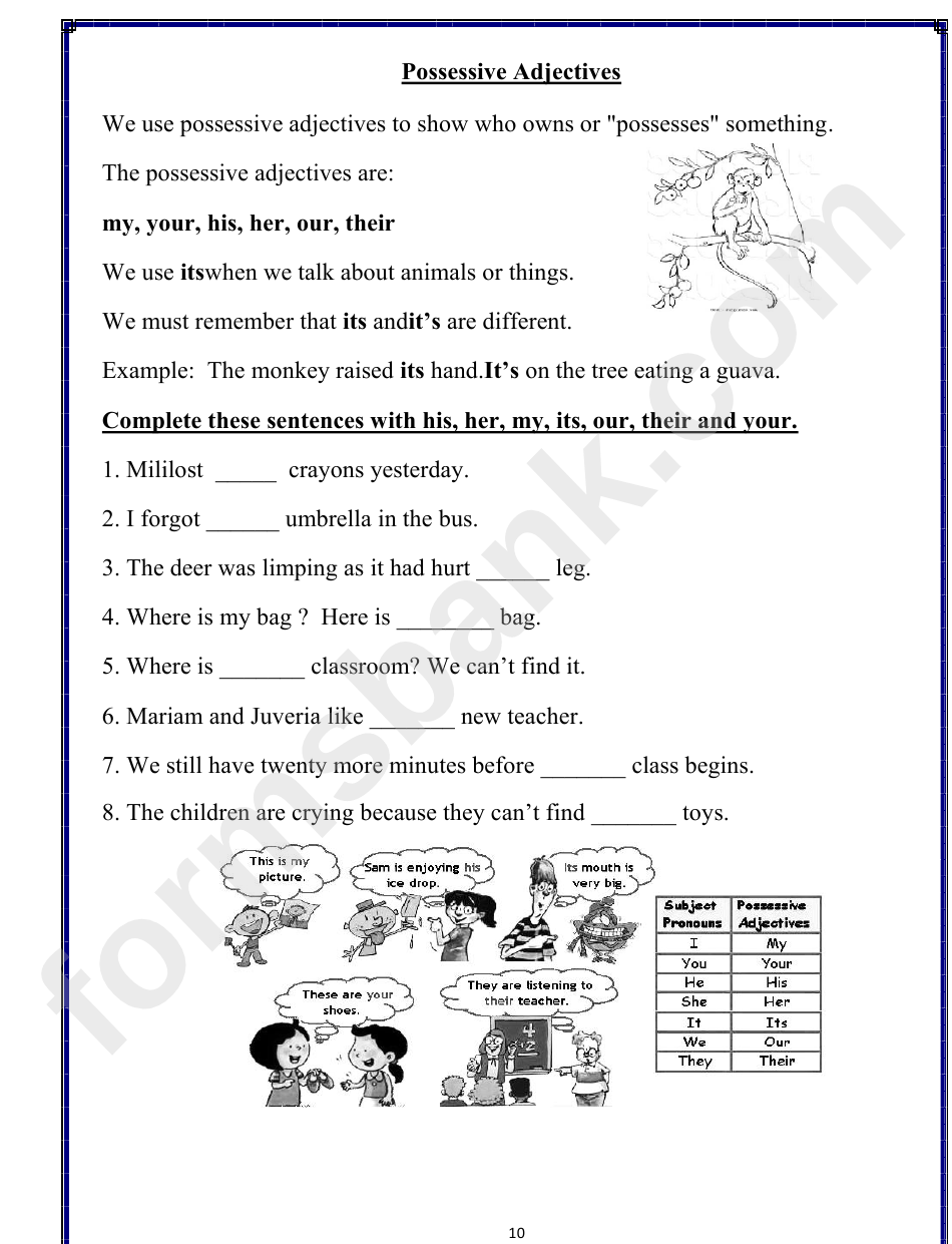 English Second Term Worksheets - Grade 2