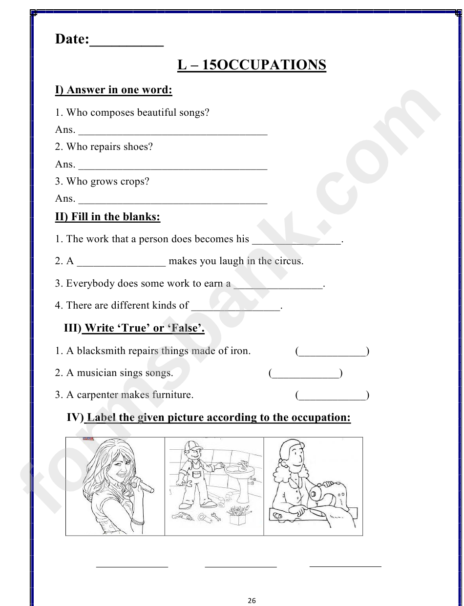 English Second Term Worksheets - Grade 2