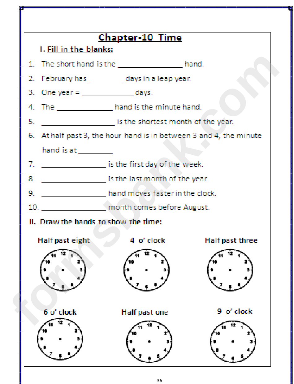 English Second Term Worksheets - Grade 2
