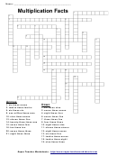 Multiplication Facts Crossword Puzzle With Answer Key