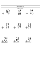 Addition (g) Worksheet With Answers
