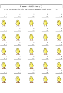 Easter Addition (I) Worksheet With Answers Printable pdf