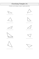 Classifying Triangles (a) Worksheet With Answers