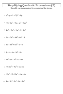 Simplifying Quadratic Expressions (b) Worksheet With Answers