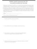 Parent Questionnaire For The College Counseling Process - Edina Public Schools