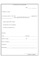 Letter Of Guarantee Template - Japan Printable pdf
