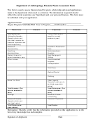 Financial Needs Assessment Form - University Of Toronto, Department Of Anthropology
