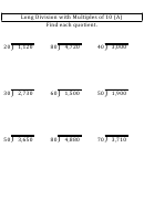 Long Division With Multiples Of 10 Worksheet With Answer Key Printable pdf