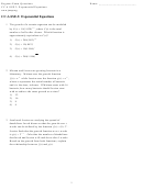 Cc.a.sse.3: Exponential Equations Worksheet With Answer Key - Regents Exam Questions