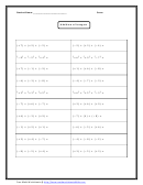 Addition Of Integers Worksheet With Answer Key