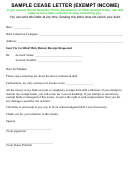 Cease Letter (exempt Income) Template