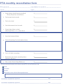 Pta Monthly Reconciliation Form