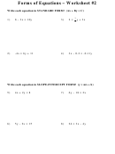 Standard Form Of Equations Worksheet Printable pdf