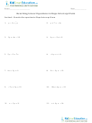Rewriting Linear Equations In Slope Intercept Form Worksheet
