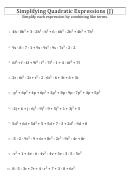 Simplifying Quadratic Expressions (j) Worksheet With Answers