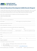 Fillable General Educational Development (Ged) Records Request - Minnesota Department Of Education Printable pdf