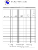 Player Ability Ratings Form - Town Of Newburgh Little League