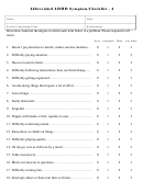Abbreviated Adhd Symptom Checklist Template Printable pdf